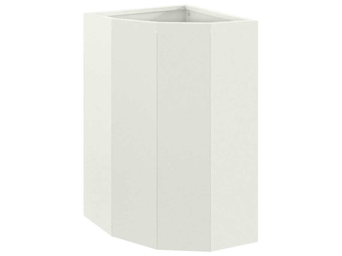 Conjunto 1 Caixa De Vaso Vidaxl Branco Aço (30 X 30 X 50 Cm)