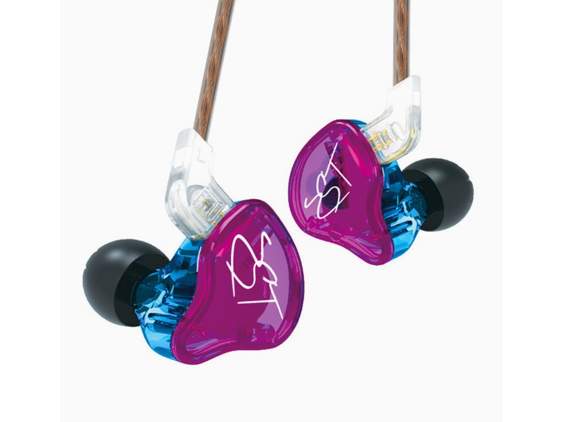 Fones Ouvido Intra auriculares Zst Colorful Hybrid Driver 1ba+1dd Hifi com Fio, Sem Microfone JYTGALX (roxo)