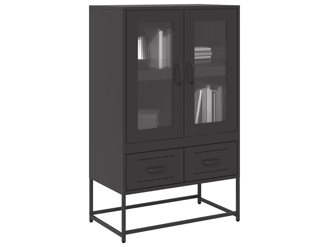 Vidaxl Móvel Alto 68x39x111,5 Cm Aço Preto