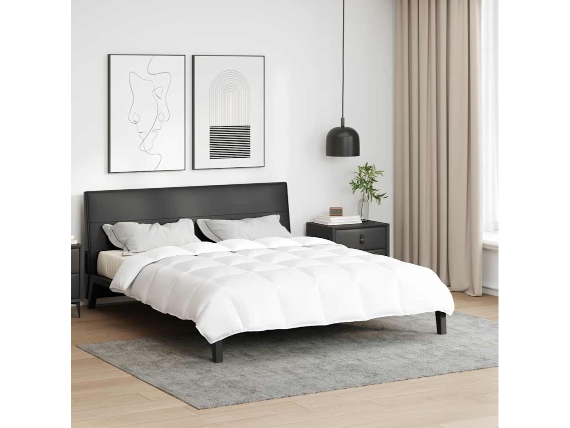 Vidaxl Edredão 260 X 220 Cm Primavera, Outono Pena Branco Respirável