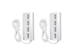 Hub Usb De Alumínio Com 4 Portas E Cabo Blindado De 11 Polegadas Para Laptops