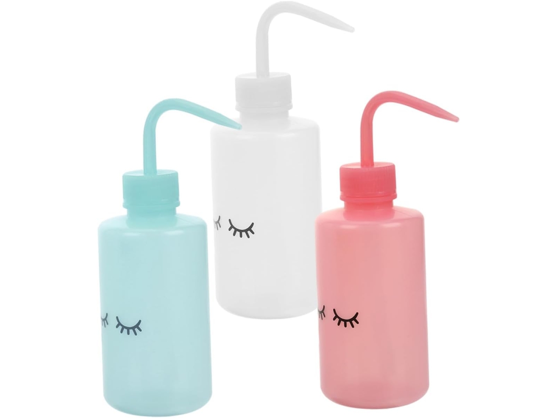 Conjunto De 3 Garrafas Plásticas Flexíveis Para Lavar Cílios E Regar