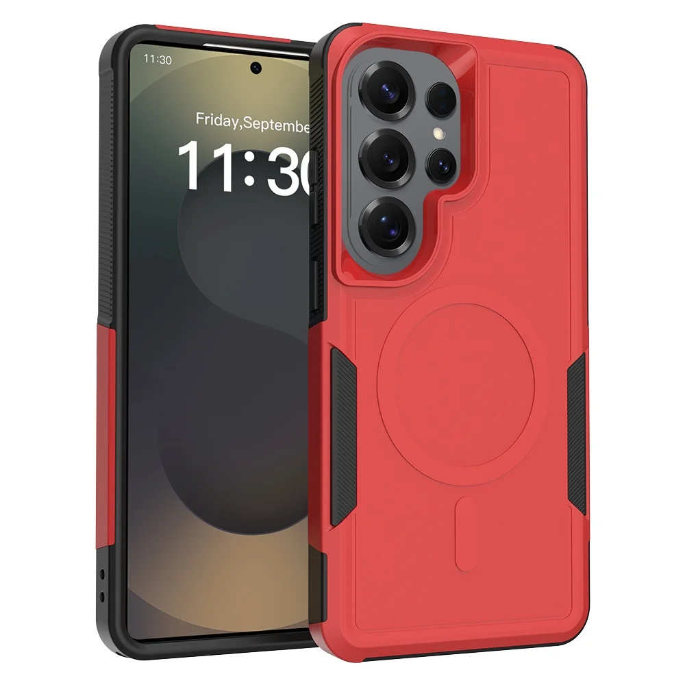 (vermelho, Galaxy A26) Capa Protetora Magsafe Resistente, À Prova De Choque E Com Sistema Magnético Para Samsung.