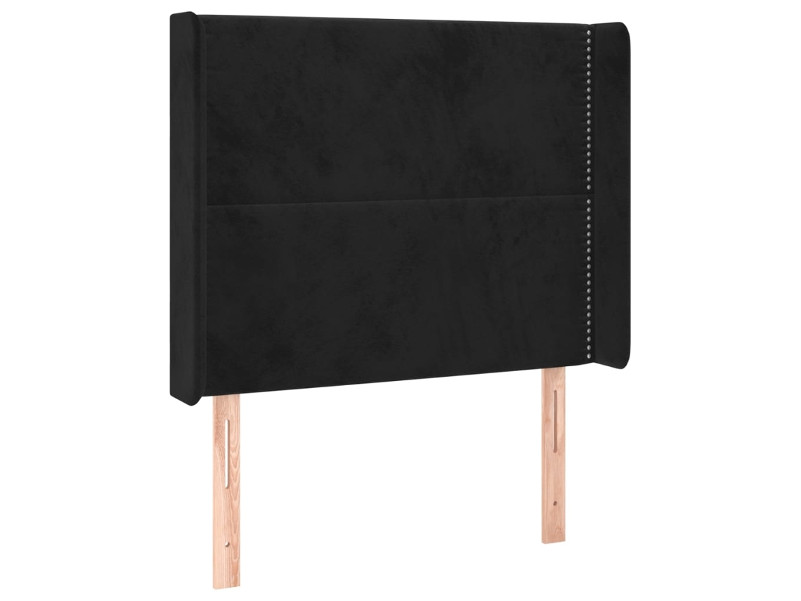 Headboard, Headboards Vidaxl Preto Veludo (103 X 16 X 118/128 Cm)