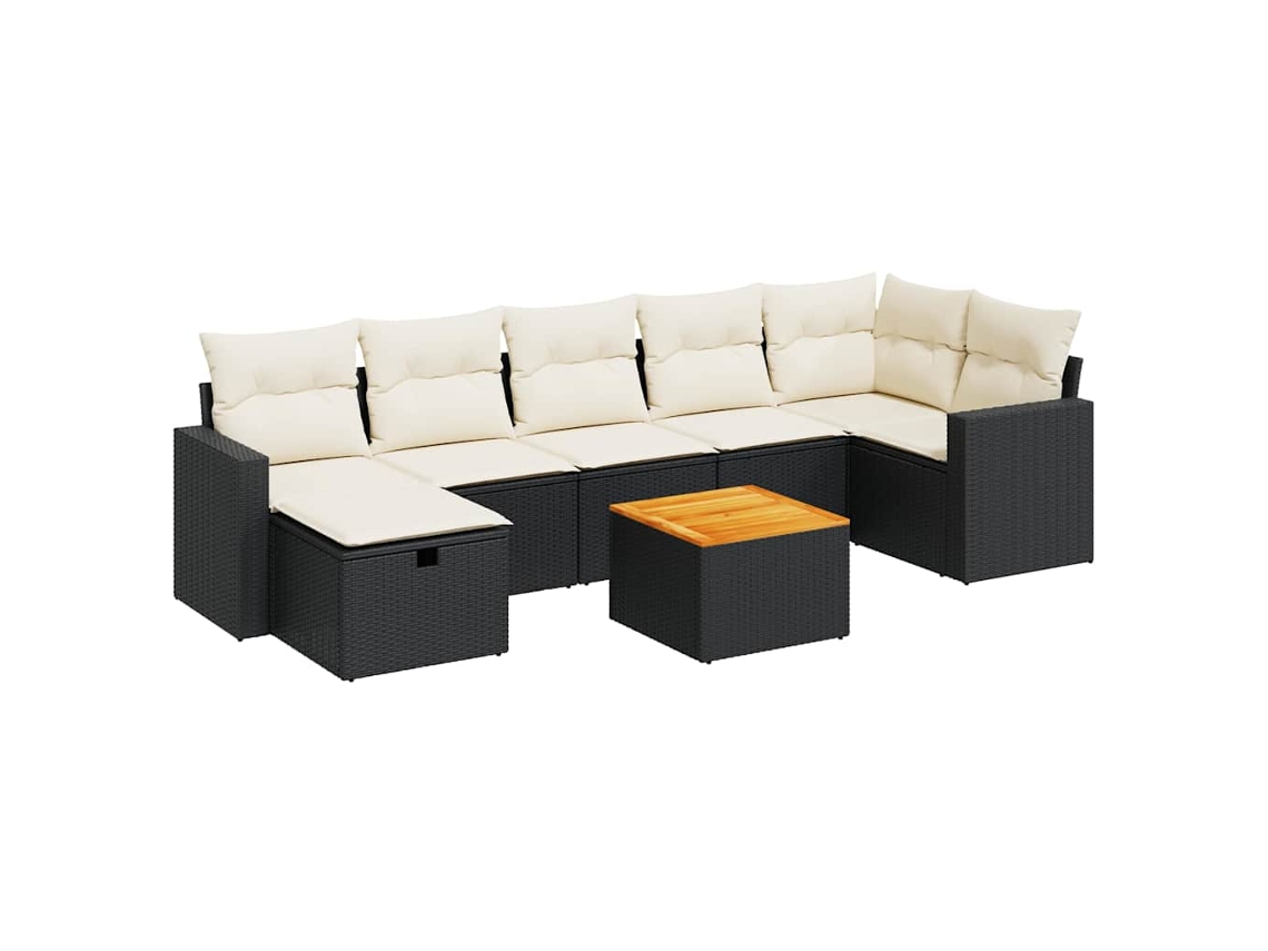 Garden Sofa Set, Garden Sofa Sets Vidaxl Preto Rattan / Vime (n/a)