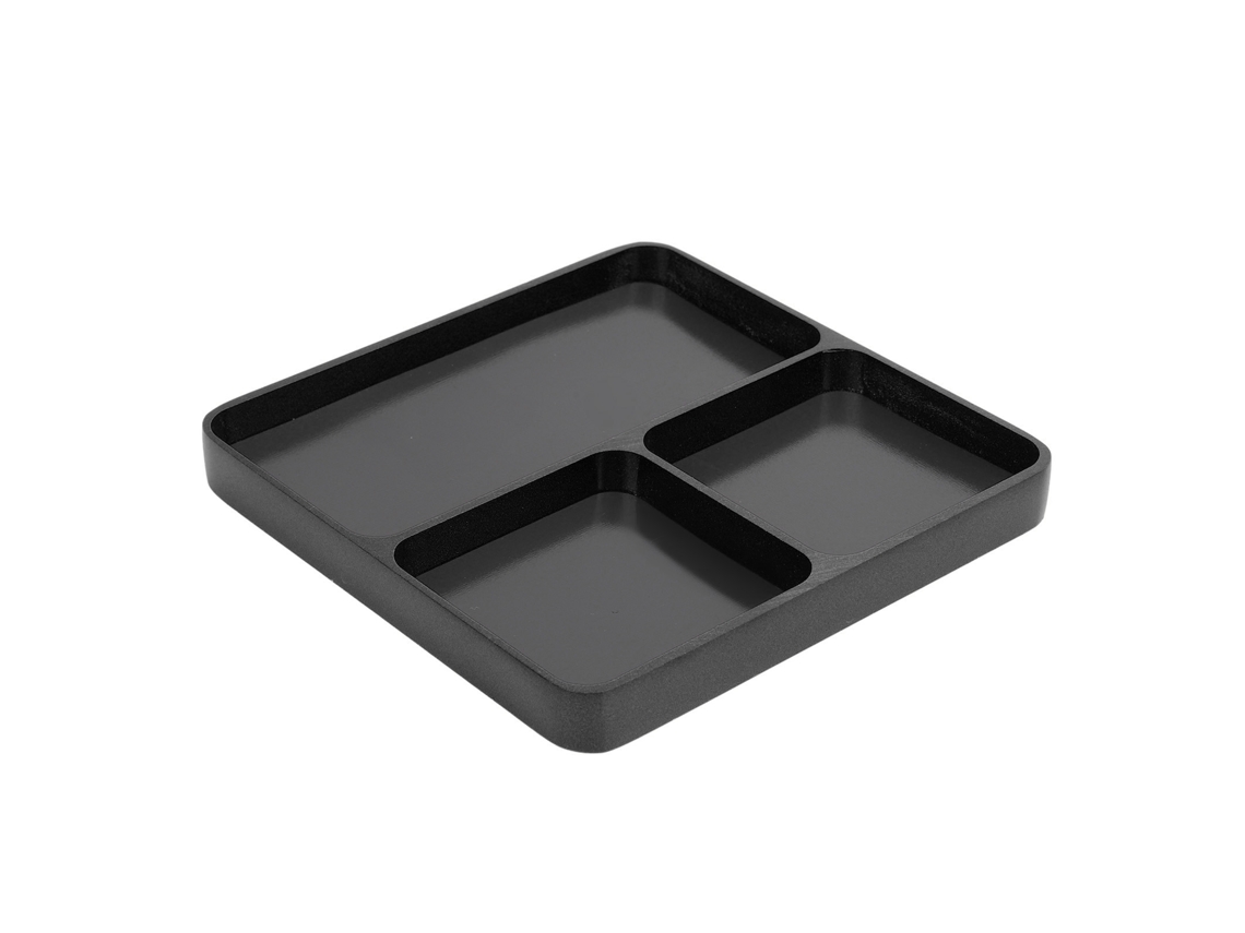 Mali tray de Parafusos para Reparo de Rc 3 Compartimentos Alumínio Armazenamento Separado Aparência Estilosa para Carro Avião Barco Rc Preto