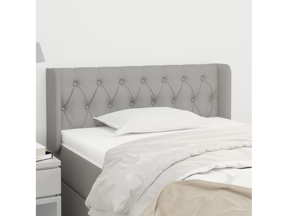 Cabecero con Alas de Tela 93x16x78/88 Cm Gris Claro