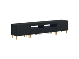 Vidaxl Armário De Tv Led De 5 Peças Arnhem Preto Derivados De Madeira