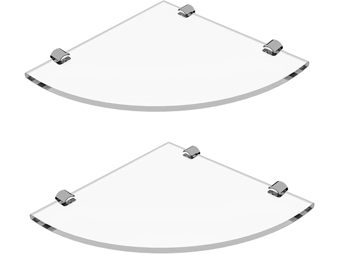 Conjunto De 2-prateleiras Acrílico Elegantes Para Banheiro Com Dupla Camada Organizador Armazenamento