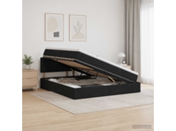 Vidaxl Cama Com Arrumação E Colchão Preto 140 X 200 Cm Veludo