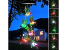 Cascabel De Colibrí Solar Com Led De Mudança De Cor, Decoração Exterior E Interior Para Casa E Jardim