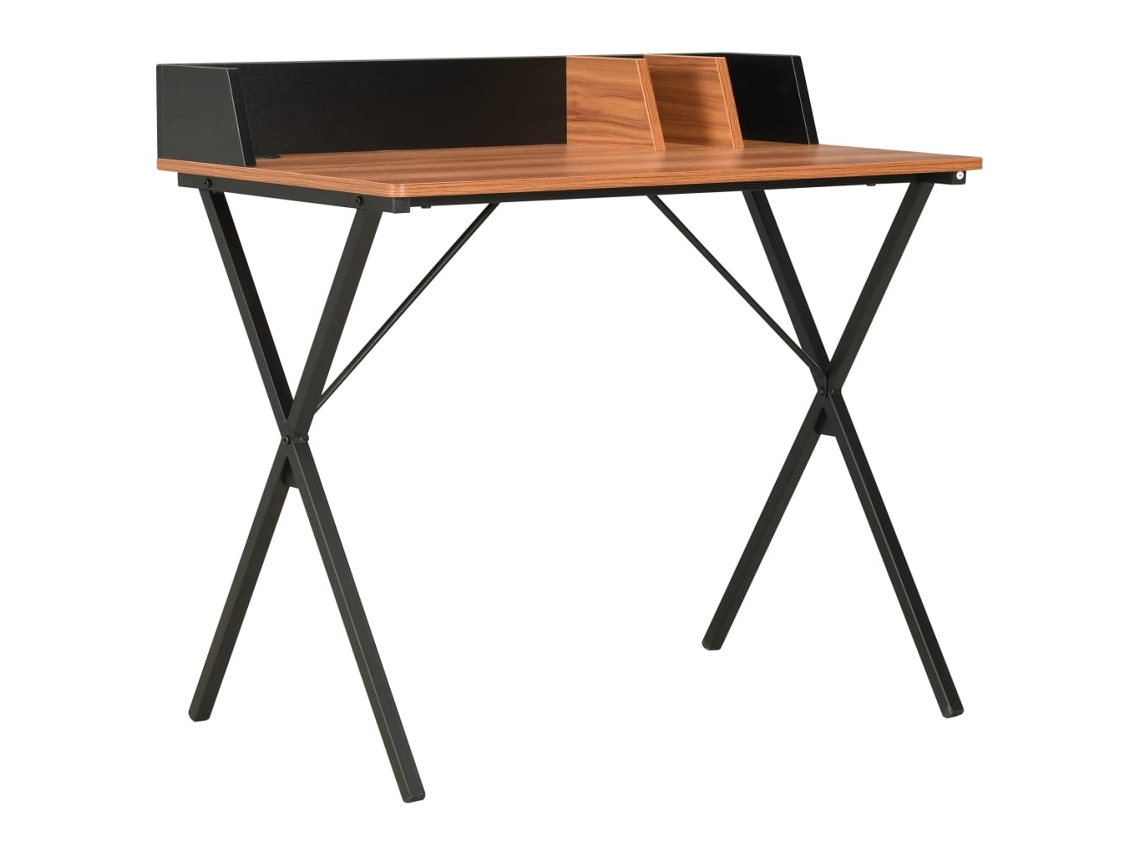 Vidaxl Secretária 80x50x84 Cm Preto E Castanho