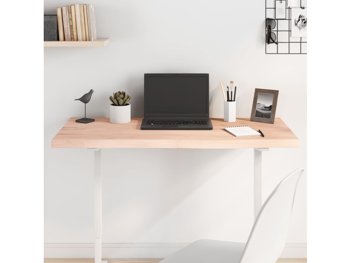 Vidaxl Tampo De Mesa 100x40x(2-4) Cm Carvalho Maciço Não Tratado
