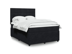 Vidaxl Cama com Molas/colchão 160x200 Cm Veludo Preto