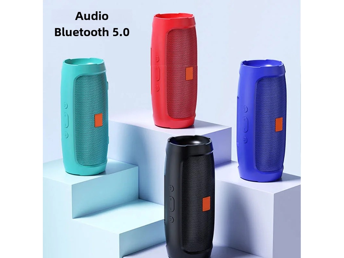 Caixa de Som MDUG Bluetooth portátil com subwoofer, suporte sem fio e entrada para cartão TF