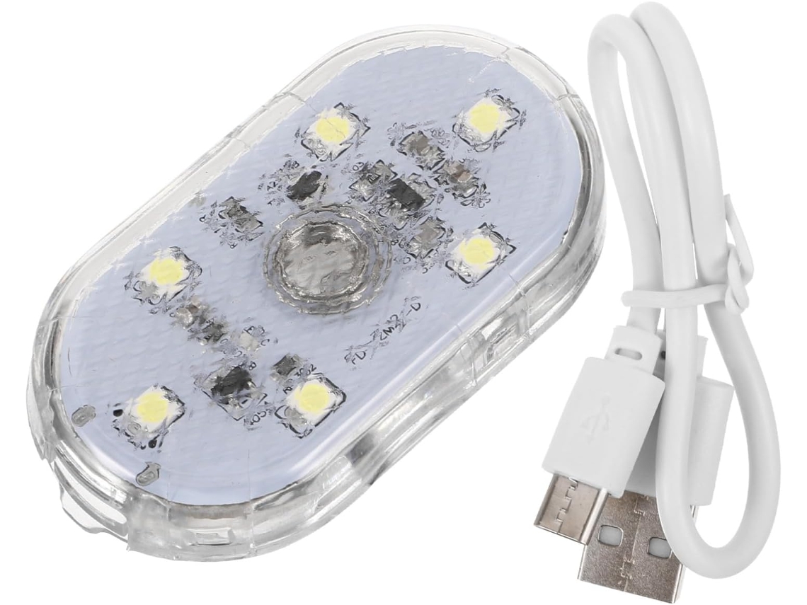 Luz Interna De Carro Led Recarregável Via Usb Com Sensor De Toque.