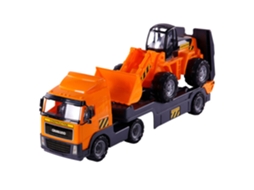 Caminhão Com Reboque, Veículo De Construção, Brinquedo Em Escala 116, Plástico. Cavallino Toys