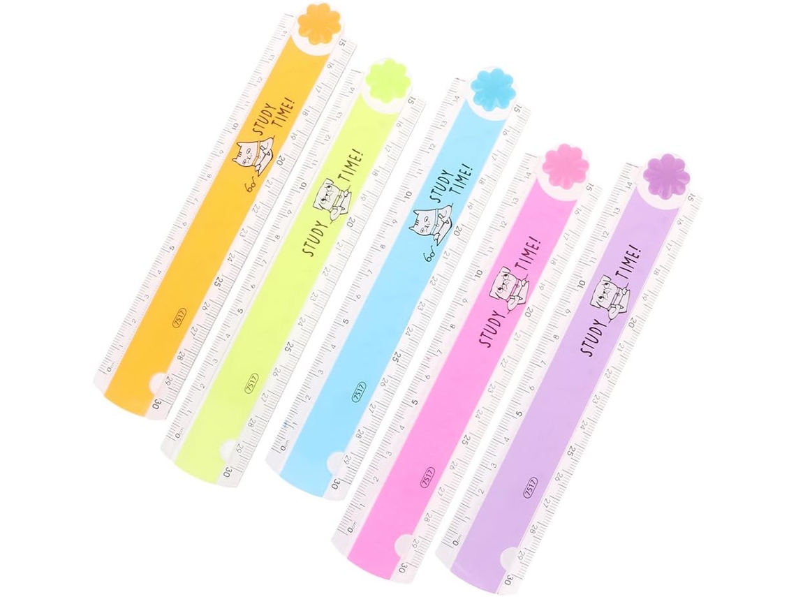 Régua Reta Dobrável Coreana De 30 Cm, Plástico, Para Desenho, Material