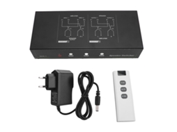 Aetheria comutador de Alto falantes Amplificador 2 Entradas 1 Saída com Controle Remoto para Home Theater Plugue Eu