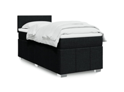 Vidaxl Cama Com Molas/colchão 90x190 Cm Tecido Preto