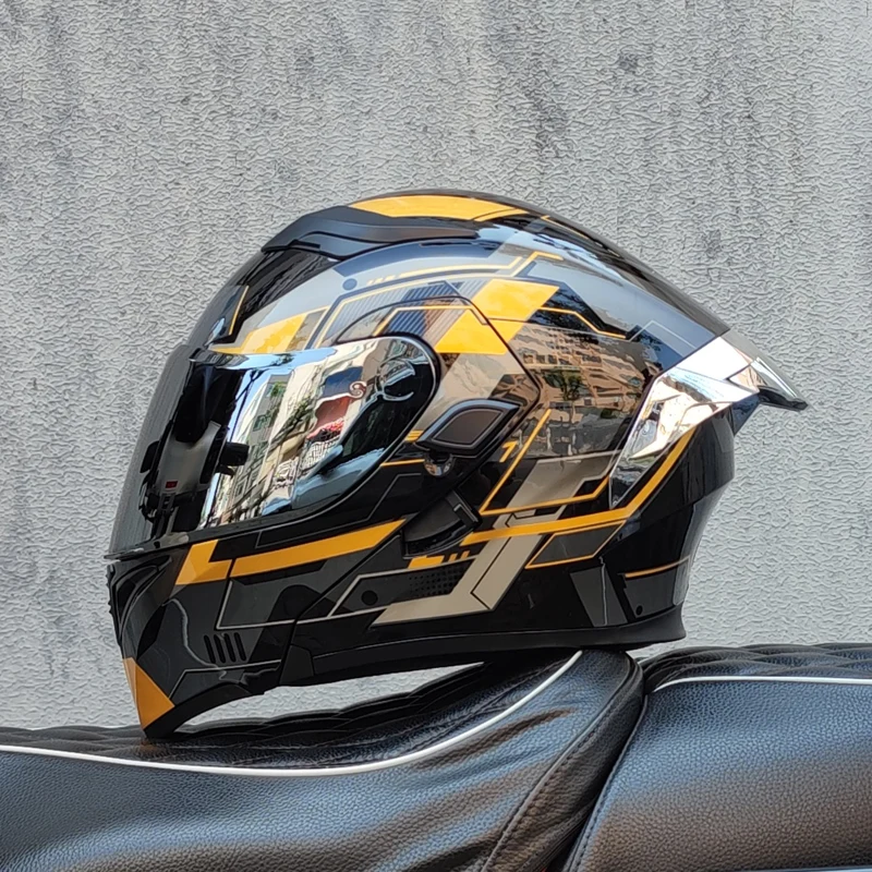 Capacete De Motocicleta (m) Com Lente Dupla, Modular E Articulado, Certificado Pelo Dot.
