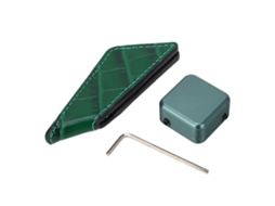 Suporte Para Giz De Bilhar Com Clip Magnético Portátil De Couro Artificial E Alumínio, Clip De Cinto, Verde Escuro