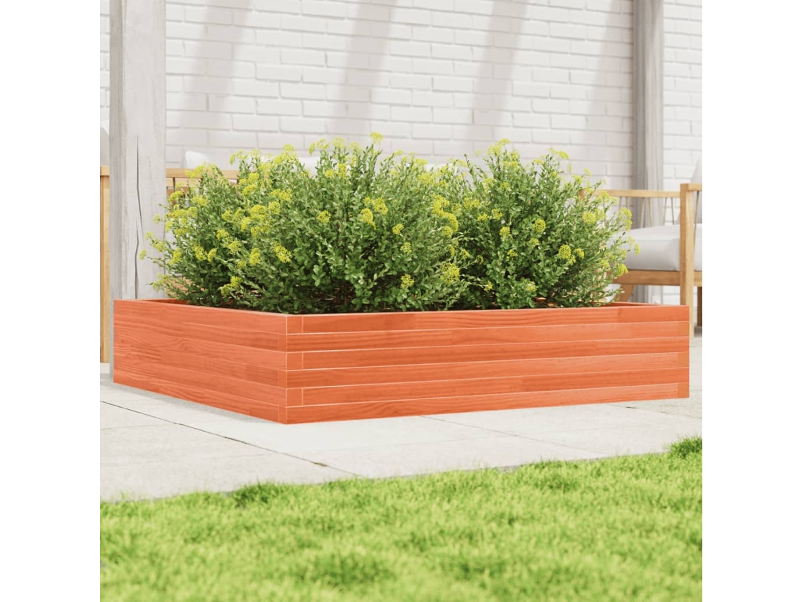 Vidaxl Vaso/floreira De Jardim 110x110x23 Cm Pinho Maciço Castanho-mel