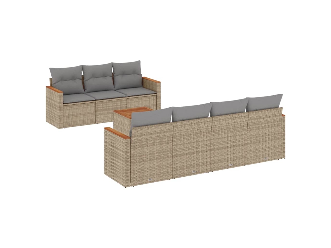 Garden Sofa Set, Garden Sofa Sets Vidaxl Bege Rattan / Vime (n/a)