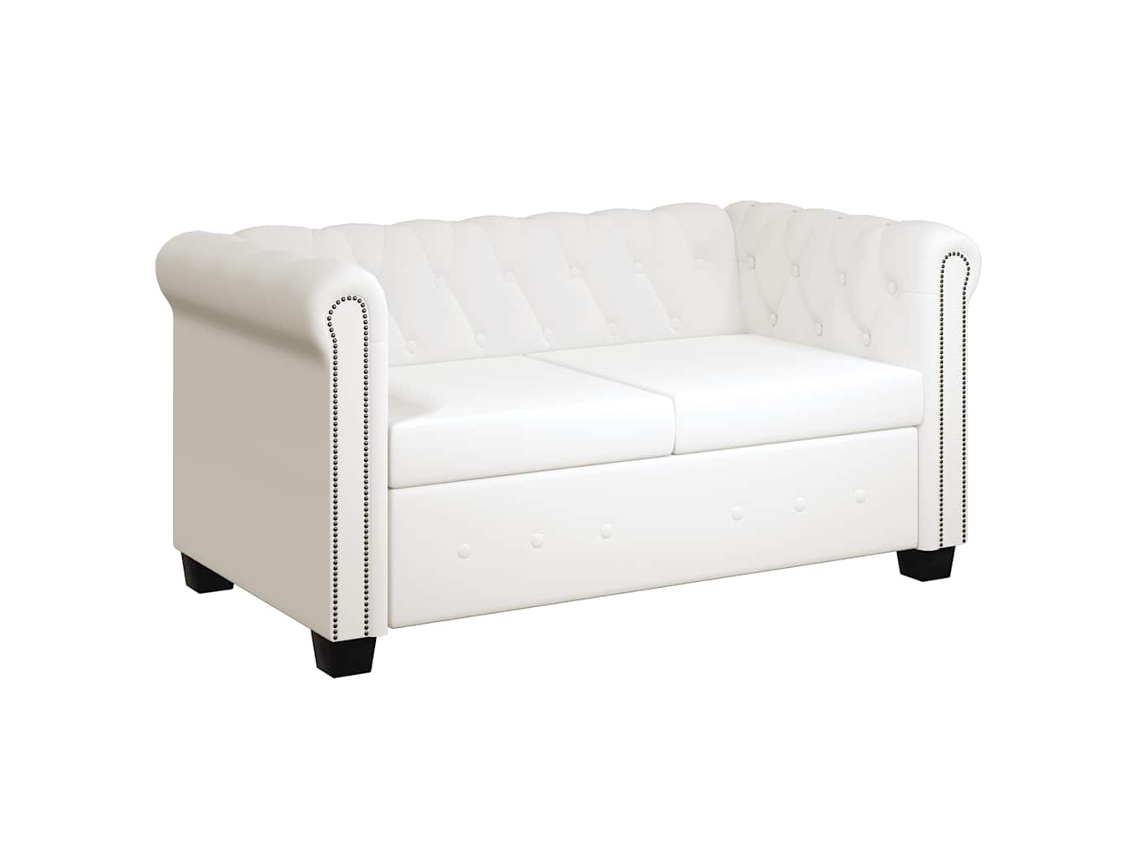 Maison Exclusive - Sofá Chesterfield De 2 Lugares Em Couro Artificial Branco