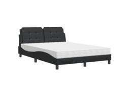 Bed, Beds Vidaxl Preto Couro Artificial (140 X 200 Cm)