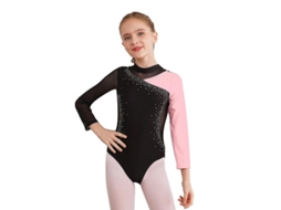 Monosuit De Ginástica Rítmica Para Adolescentes, Leotardo De Ballet Com Mangas Longas, Traje De Dança Yoga Patches Para Patinação Morado 8