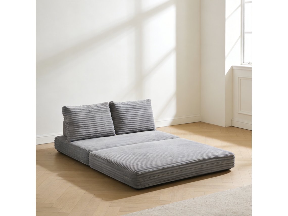 Sofabett Aus Satiniertem Stoff In Hellgrau – Kein Montagebedarf, Ideal Für Wohnzimmer, Arbeitszimmer Und Schlafzimmer.