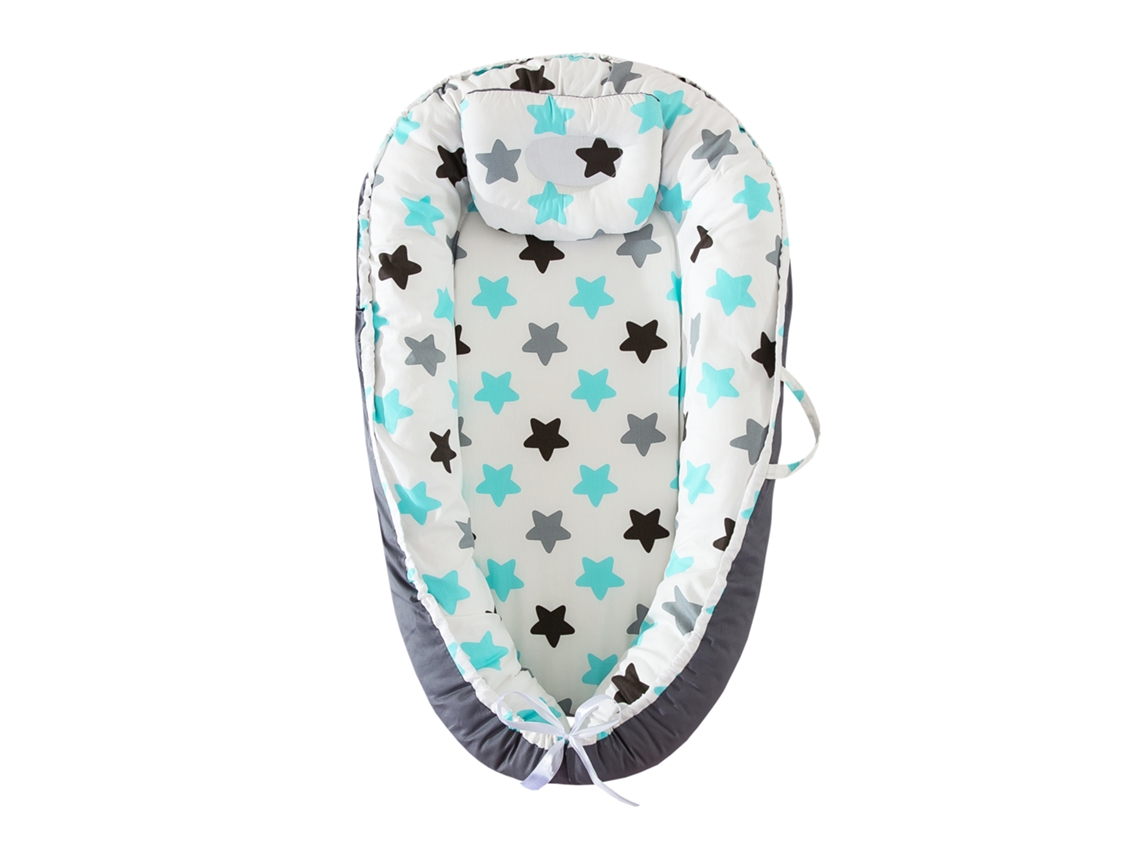 Cama Bebê Bio Bed Cama (removível 85*55*15cm Borda Cinza Estrela Azul)