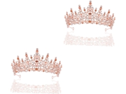 Conjunto De 2 Peças: Coroa De Casamento E Tiara De Cristal Para Aniversários E Festas.