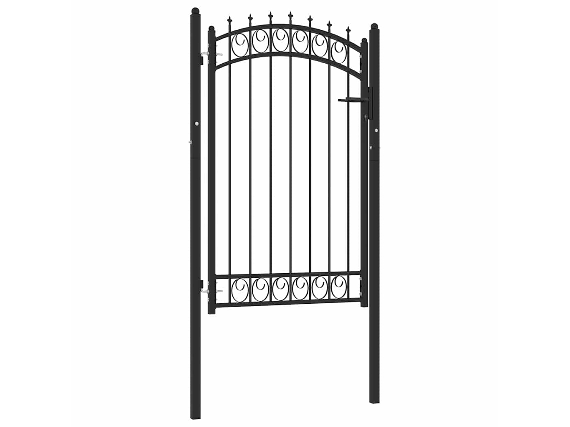 Vidaxl Portão De Cerca Emmen Com Pontas De Aço 103x117 Cm Preto
