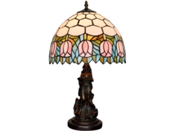 Abajur Tiffany, Estilo Tulipa Rosa, Vitral, Para Quarto, Sala De Estar, Escritório, Luminária De Cabeceira Para Leitura