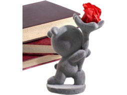 Estátua De Urso Segurando Um | Decoração Romântica Aveludada Para Casa
