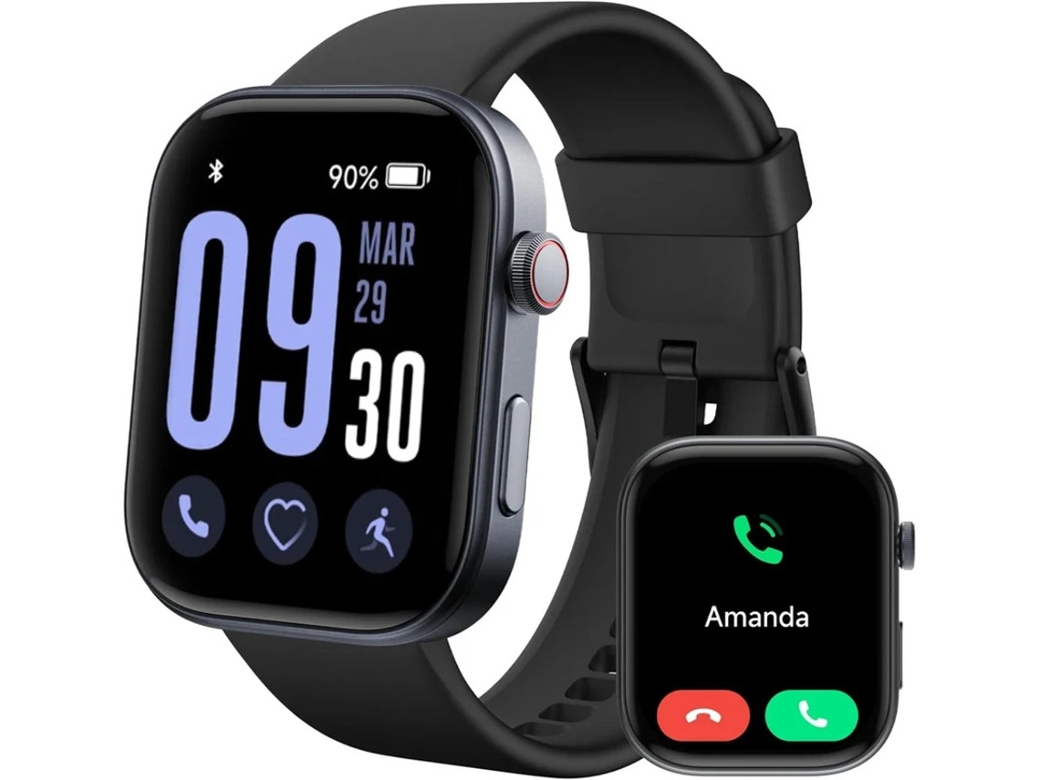 Smartwatch Bestvite com rastreador de condicionamento físico e tela AMOLED de 1,99 polegadas, chamadas de voz com IA, Bluetooth e monitor de frequência cardíaca