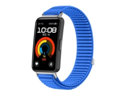 Bracelete para Huawei Band 10 / 9 / 8 XIAOMOYU em Nylon Trançado com Fecho de Velcro Interface Metálica Azul Klein