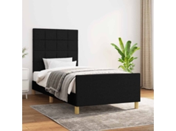 Vidaxl Estrutura De Cama Sem Colchão 90x200 Cm Tecido Preto