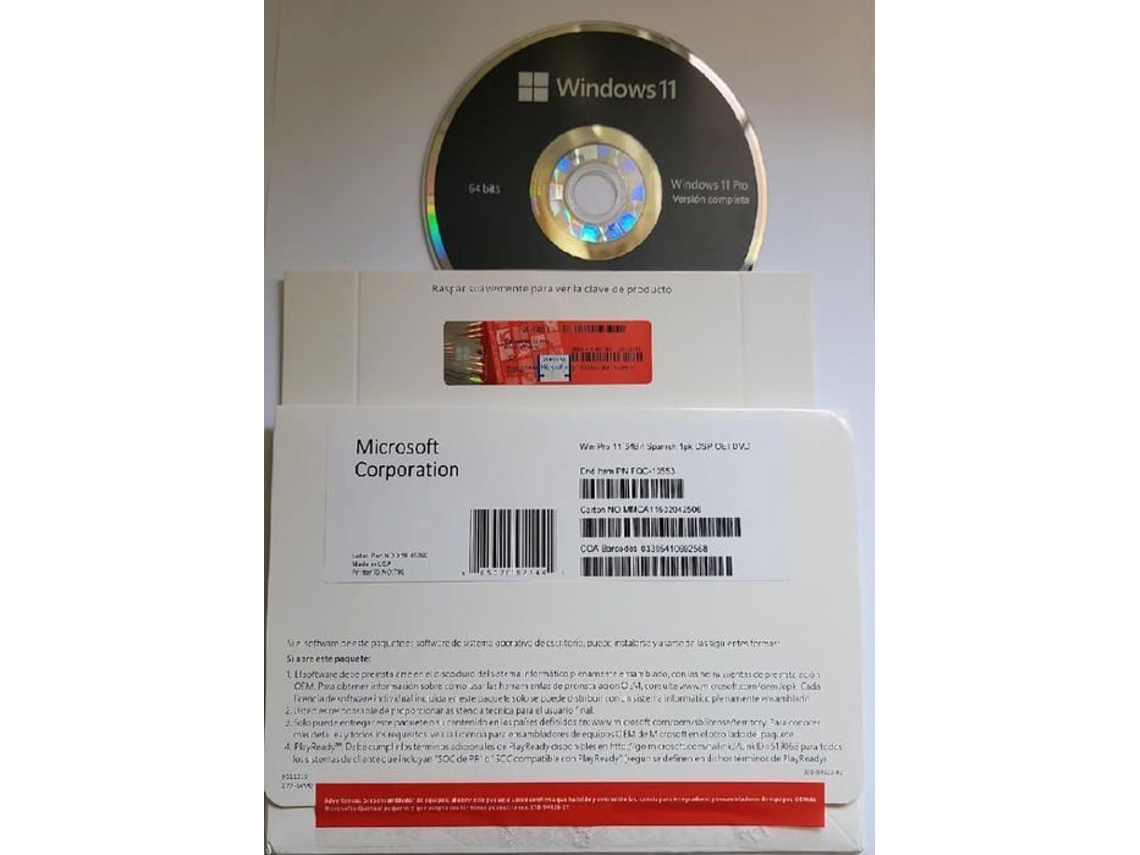 Coffret Completo Windows 11 Pro 64 Bits Produto Original, Microsoft