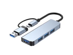 Adaptador 4 Em 1 Usb3.0 Usb Para Usb3.0 * 1 2.0*3 Prata*