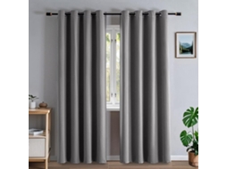 Cortina De Cor Sólida Com Ilhoses De Metal Bloqueia A Luz E O Ar Frio. Largura De 107 Cm X Altura De 160 Cm Vendida Como Painel Único.