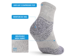 Meias de Algodão Atletas 3 Pares para Homem, Caminhada, Trekking | S/MARCA