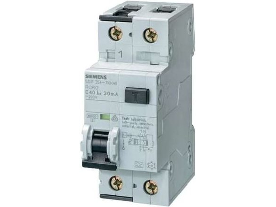 Disjuntor de corrente residual 1 pólo B20 A 0,03 Siemens (5su1356 6kk20)