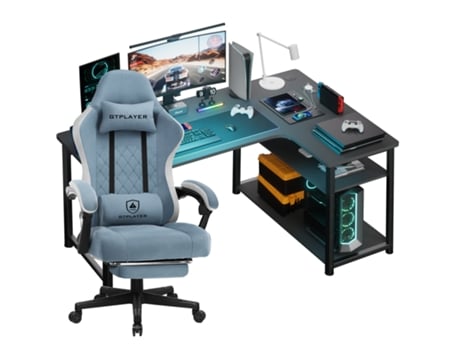 Conjunto De Cadeira Gamer Mesa Gamer Em Forma De L, Mesa Gamer E Cadeira Para Computador Gtplayercomhoma