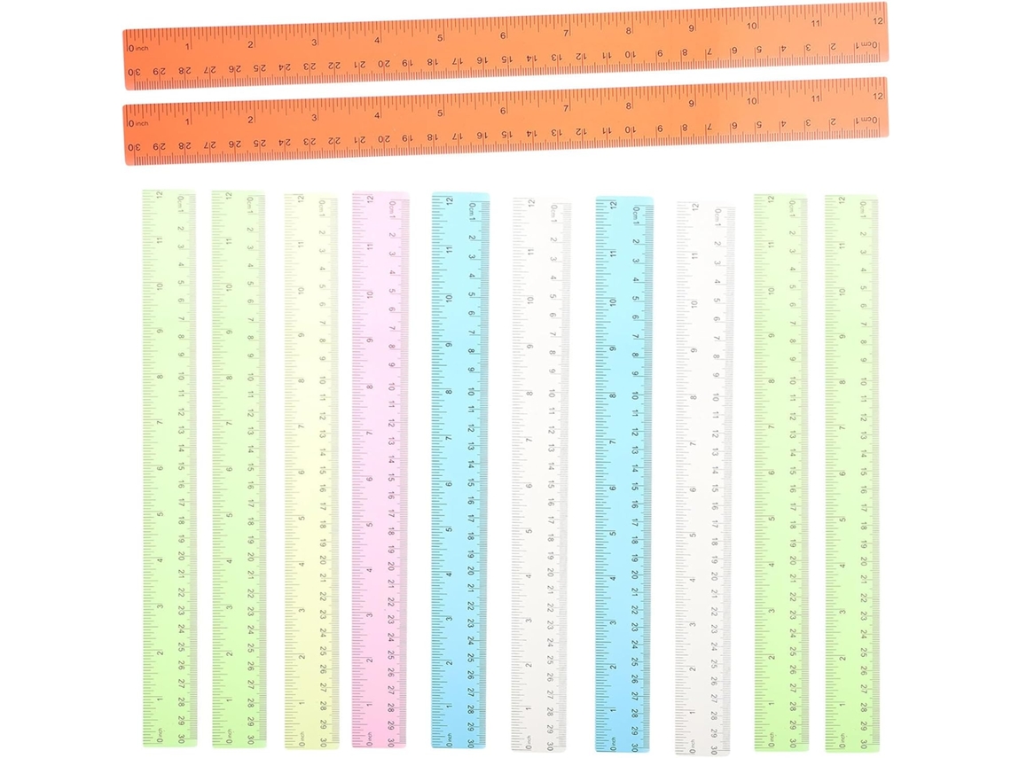 Conjunto De 12 Réguas Plástico Para Estudantes, Design Criativo,