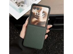 Capa Para Motorola Razr 60 Ultra 5g, Capa De Couro Pu Com Textura De Lichia Capa Dobrável Para Pc, Verde