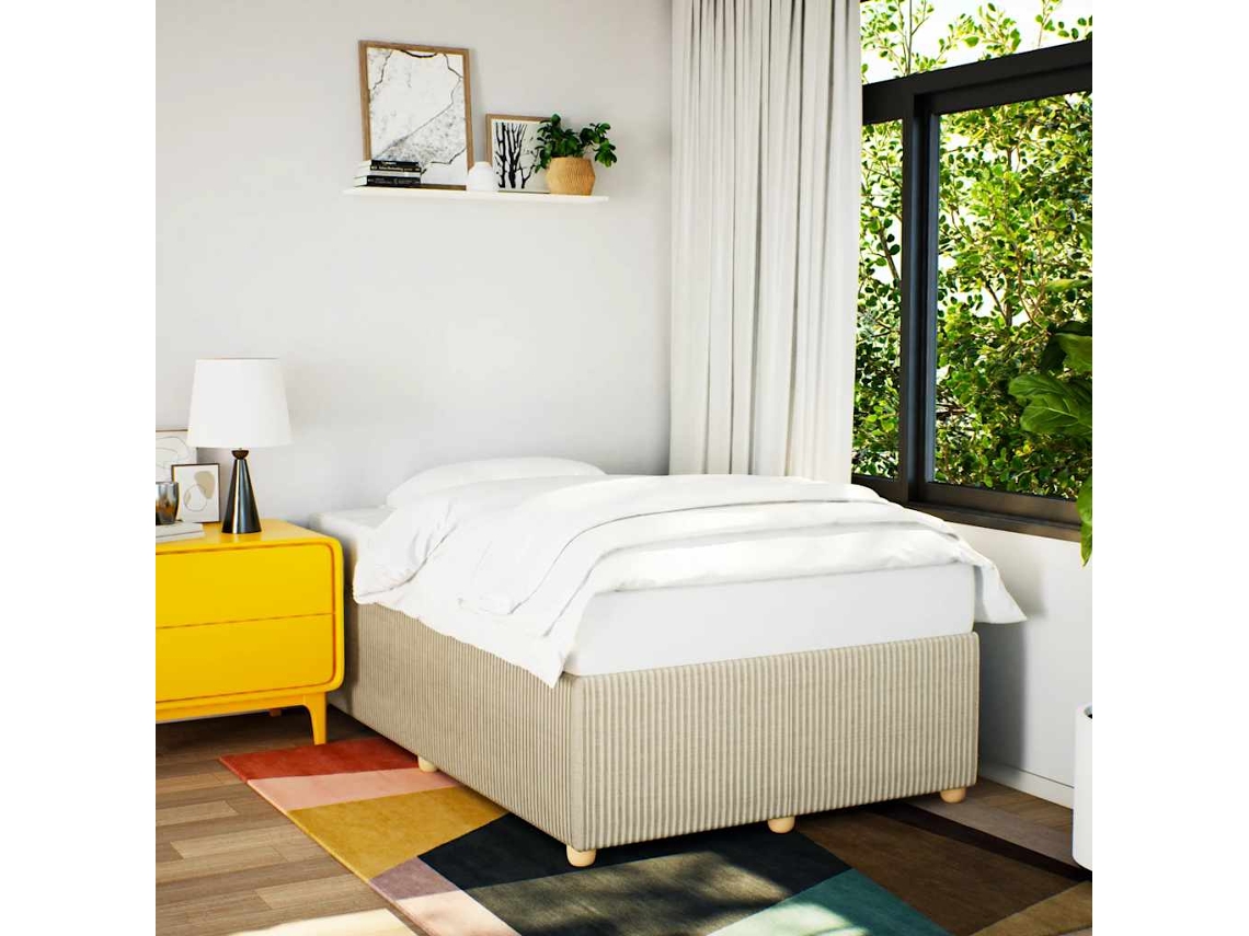 Vidaxl Estrutura De Cama Sem Colchão 120x200 Cm Tecido Cor Creme