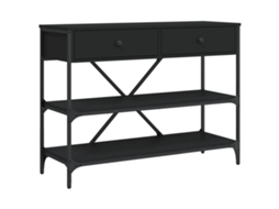 Mesa Consola com Gavetas e Prateleiras Derivados de Madeira Preto MAISON EXCLUSIVE